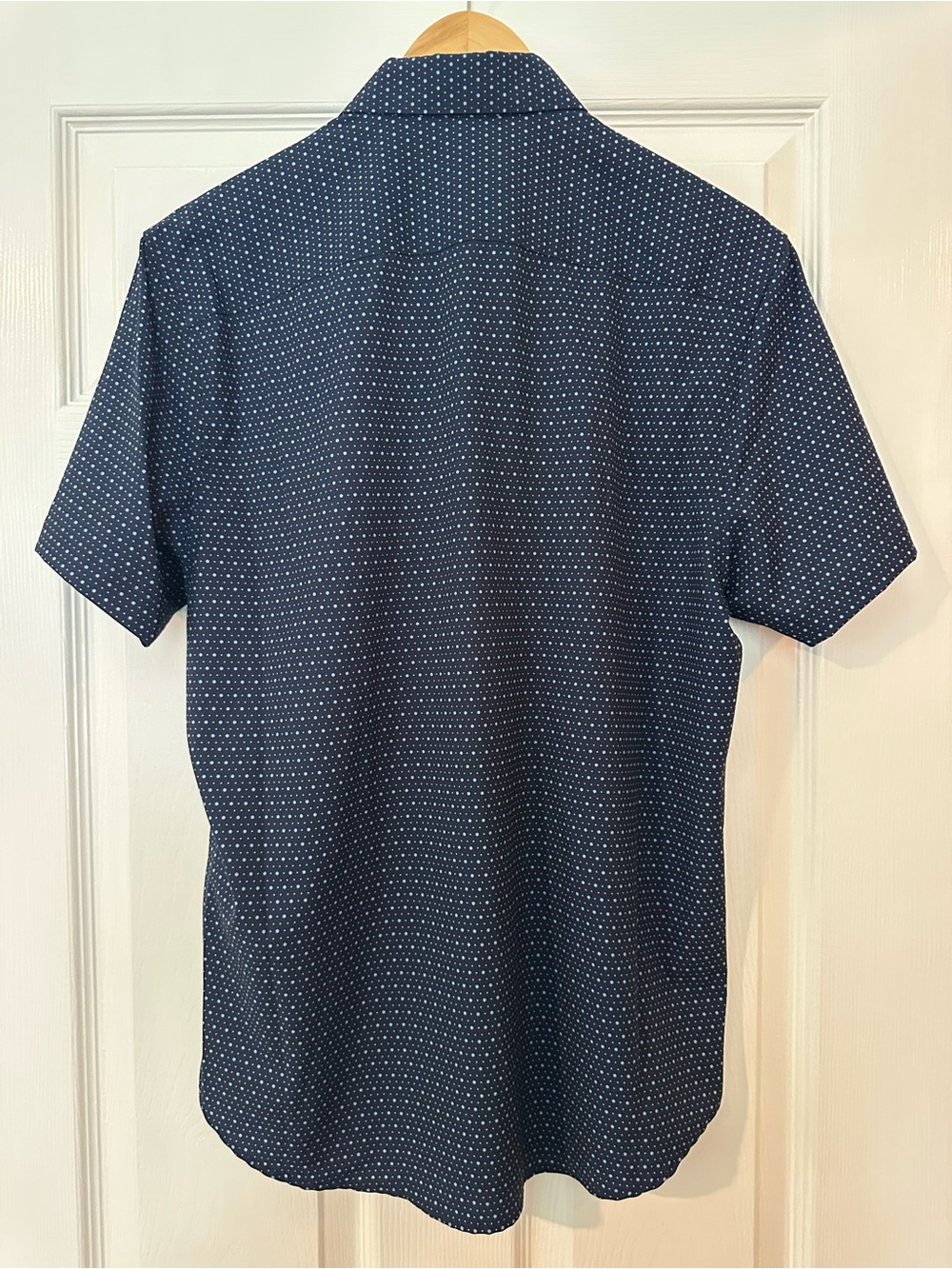 Construct- Men's Short-Sleeve Navy Microdot Shirt - Picture 9 of 9